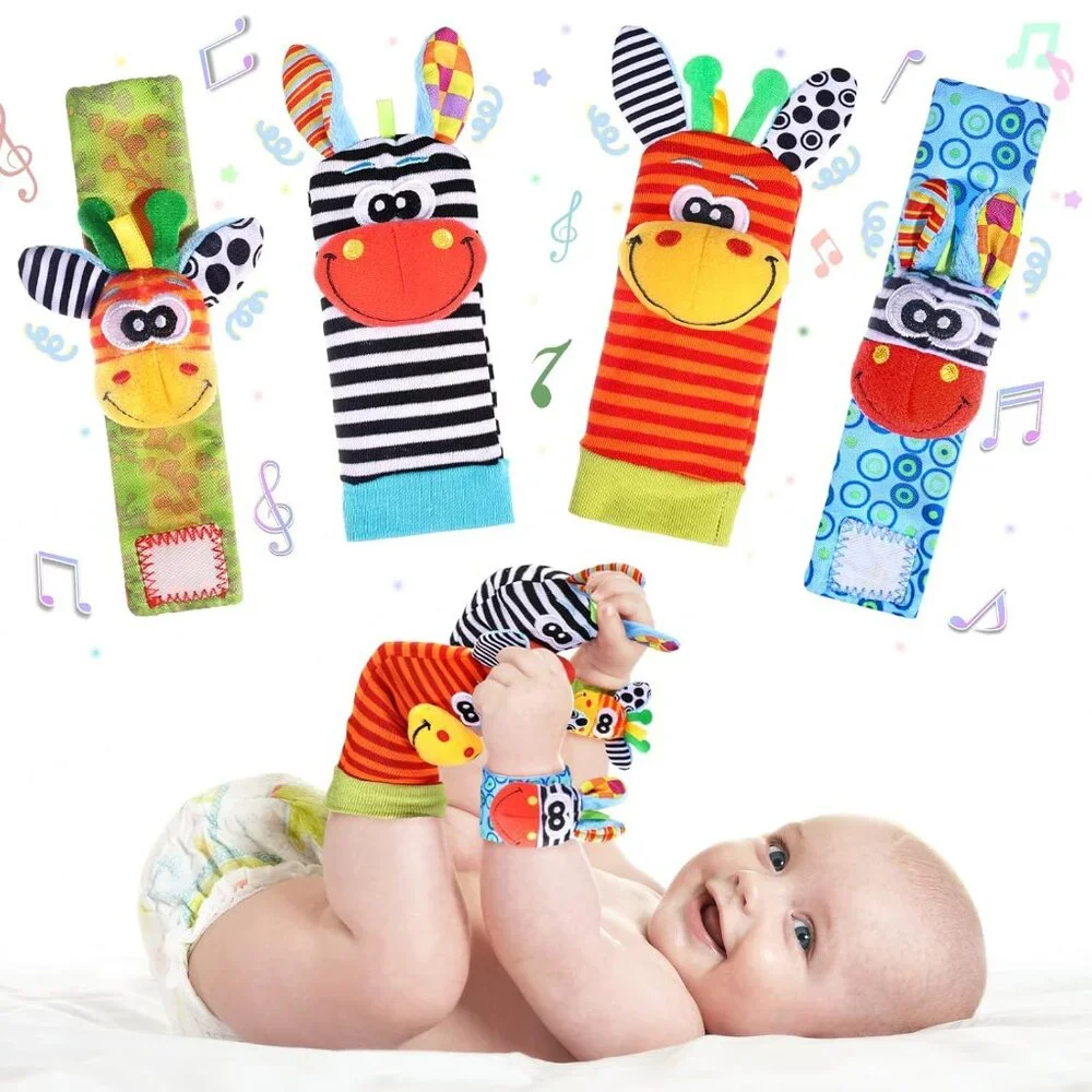 Infant bed bell baby kids plush Toddler Baby Handbell Ring Bell socks Toy Jungle